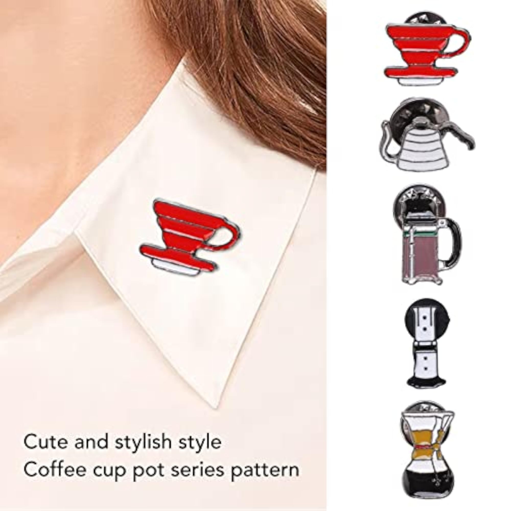 5pcs Novelty Alloy Brooch Pin Set for Bags & Clothing